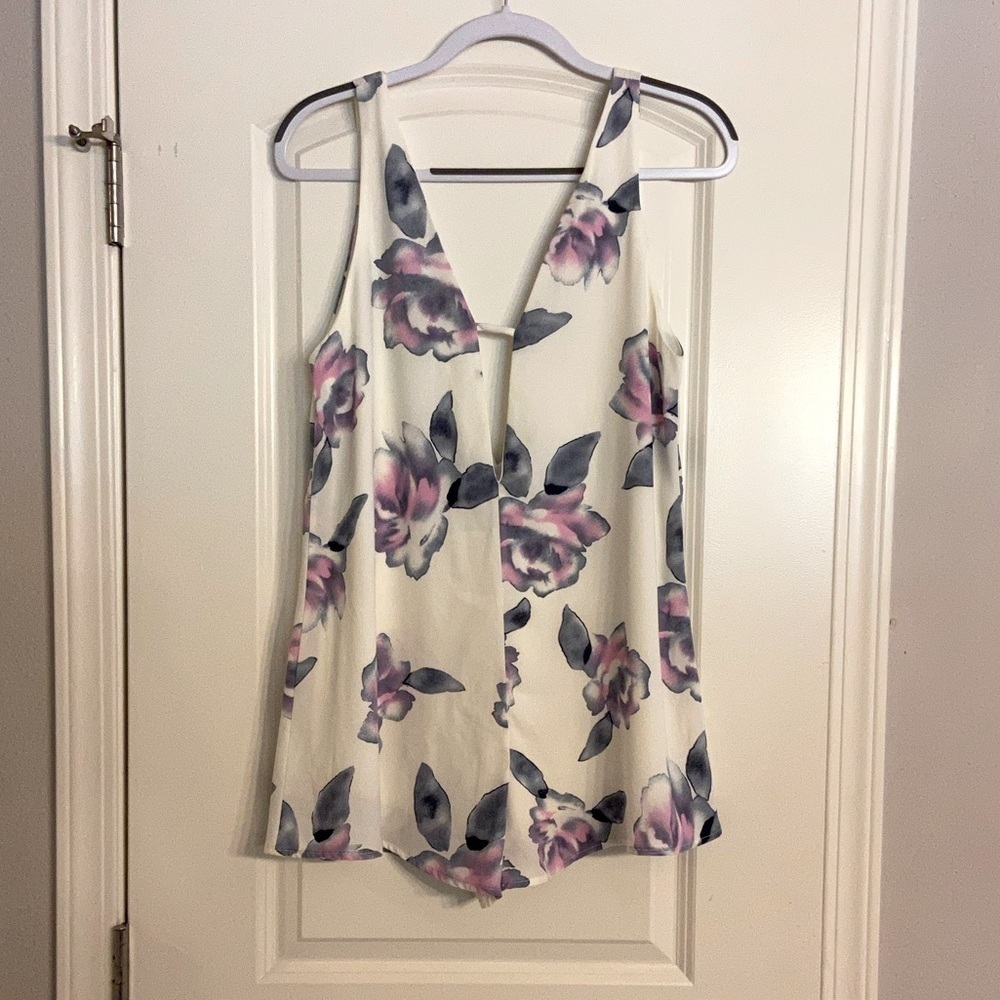 Audrey3+1 floral romper White With Roses Size Small NWT